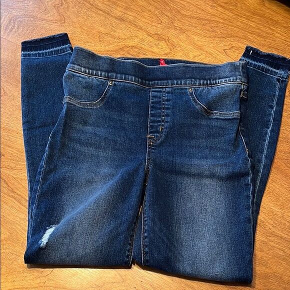 SPANX Indigo Blue Pull On Jeans - Picture 1 of 8